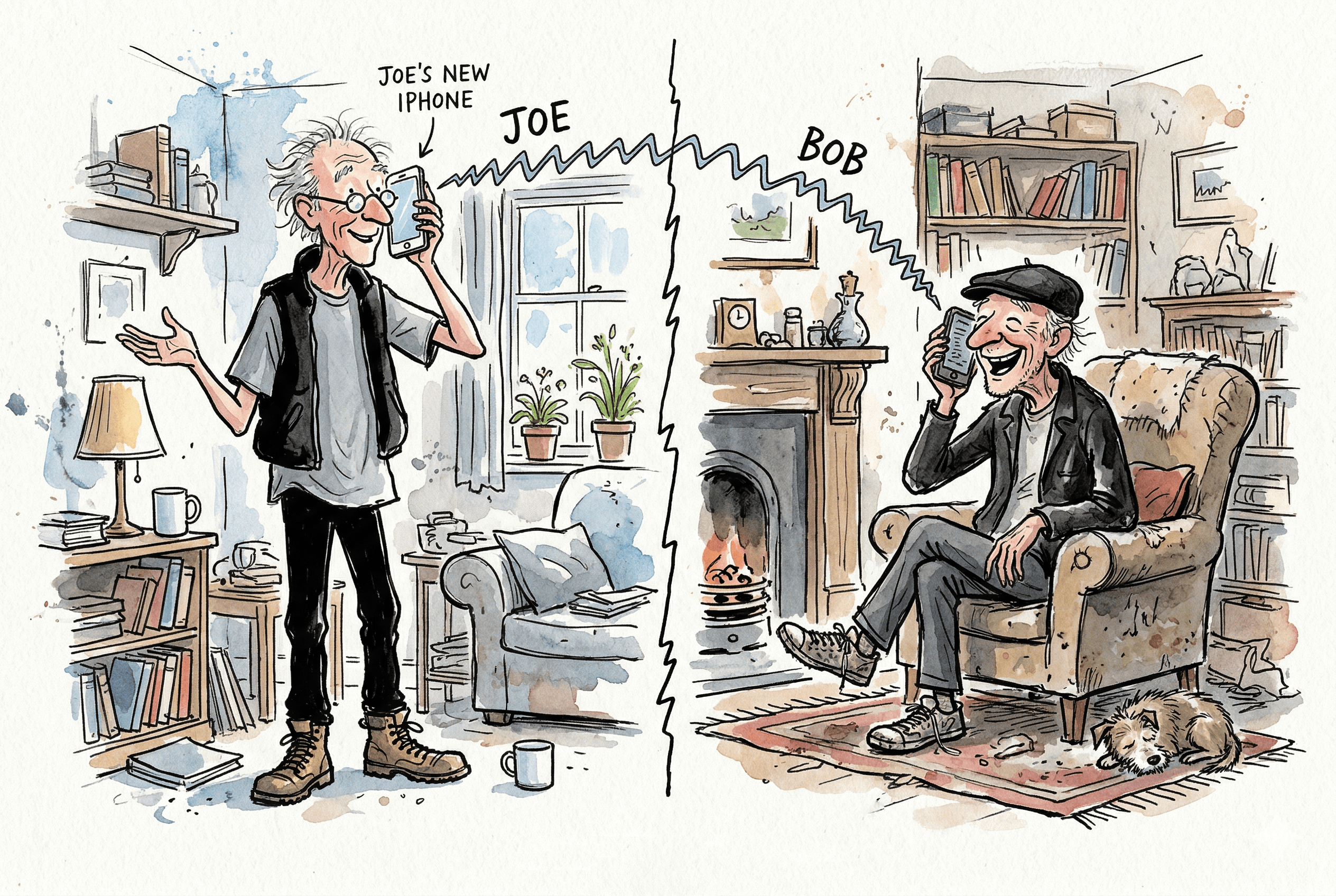 Two old men sat in a greasy spoon cafe